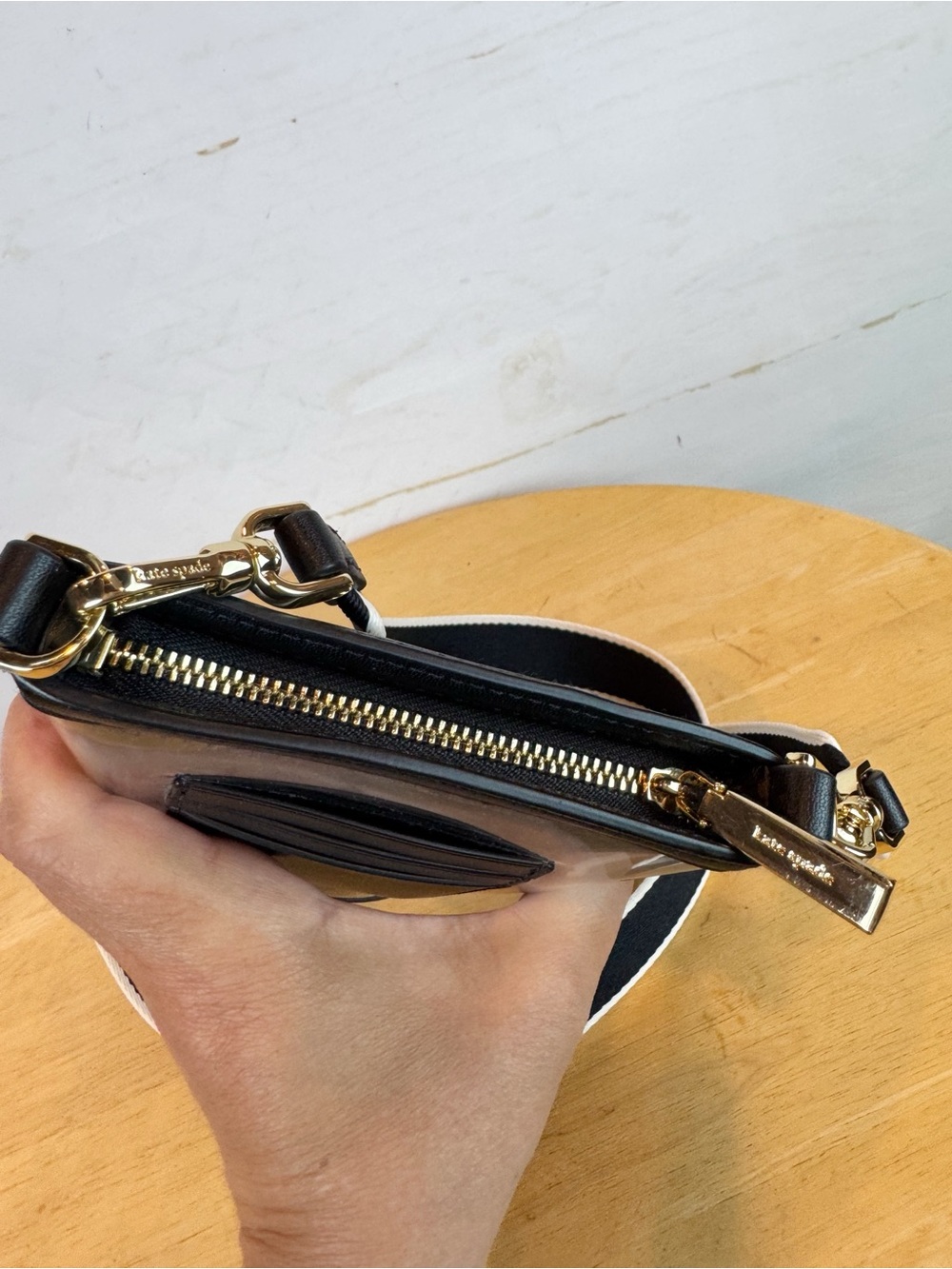 kate spade | Clear Bucket Crossbody with Black Trim & Cream Edge - Picture 9 of 13